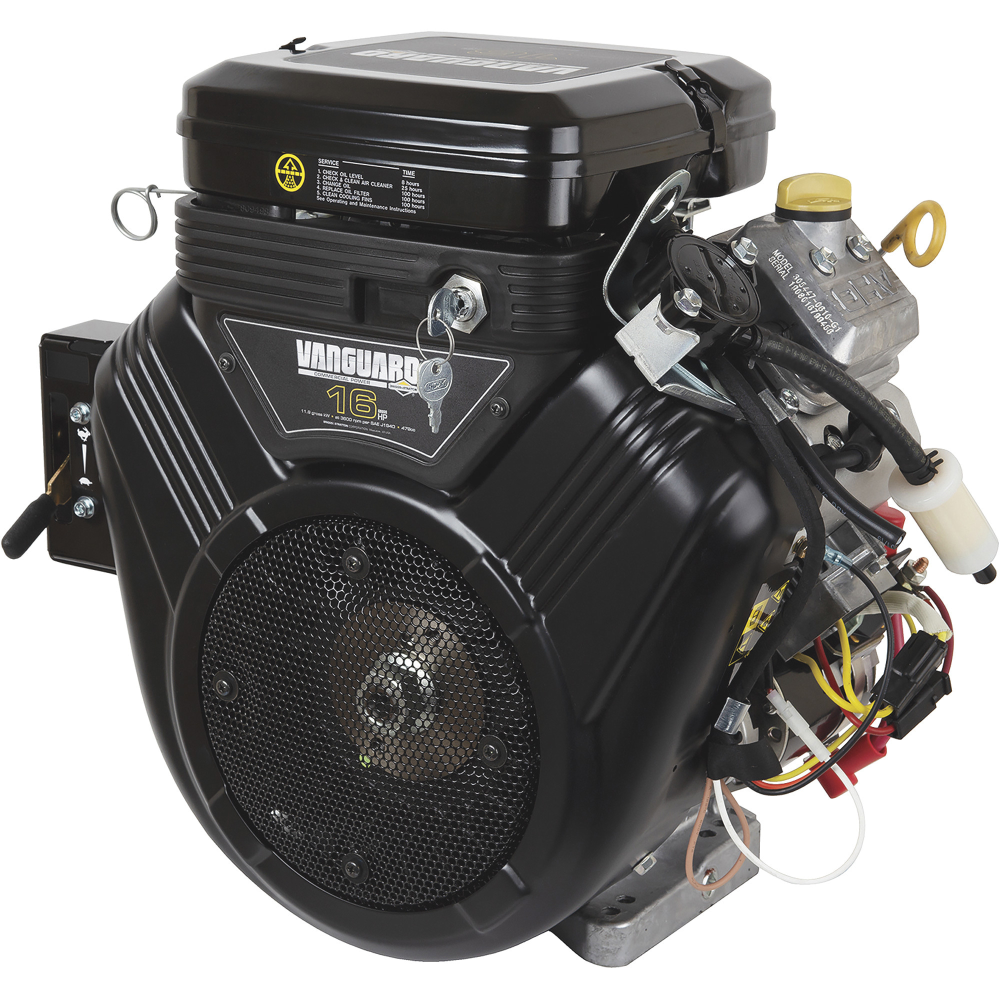 Briggs & Stratton Vanguard V-Twin Horizontal Engine with Electric Start, 16 HP, 479cc, 1in. x 3in. Shaft, Model# 305447-0610-G1